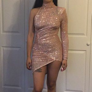 Rose Gold / Pink Sequins Dress